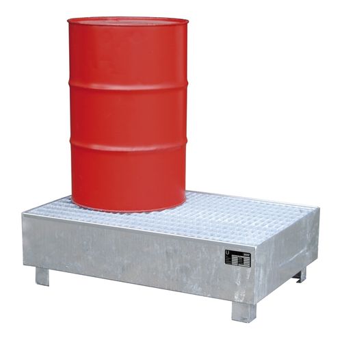 Cubeta de retención para barriles - W series - Bauer - de acero / con rejilla galvanizada