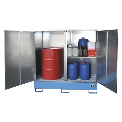 Armario para bidones con contenedor de retención - GS series - Bauer - de almacenamiento / de suelo / con puerta