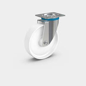 Ruedecilla giratoria - RÄDER-VOGEL RÄDER- UND ROLLENFABRIK GMBH & CO. KG - con platino giratorio / industrial / de acero inoxidable