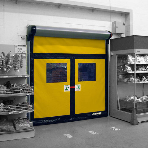 Puerta enrollable - D-313 - Entrematic Dynaco - de acero inoxidable / de PVC / industrial