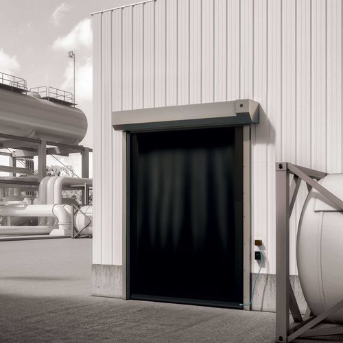 Puerta enrollable - S-555 - Entrematic Dynaco - de acero inoxidable / para interior / antideflagrante