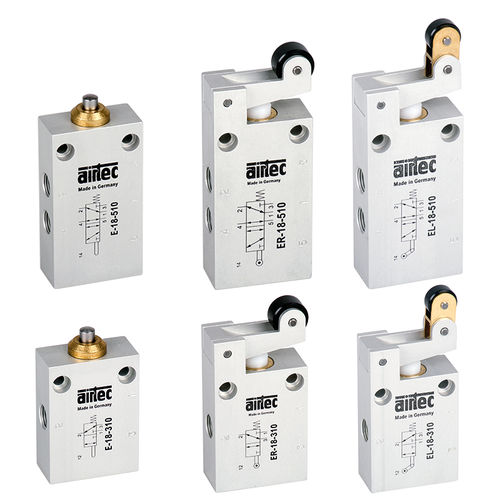 Distribuidor neumático con control mecánico - E-18 series - AIRTEC Pneumatic - de clapeta / de rodillo / de 3/2 vías