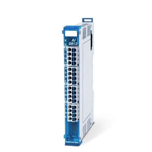 Módulo de entrada analógico - AI 0812 - SIGMATEK GmbH & Co KG - con 8 entradas analógicas / de temperatura / en riel DIN