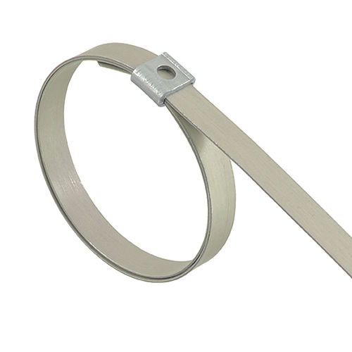 Abrazadera de apriete de acero inoxidable - DUAL-LOKT® - BAND-IT - dentada / de banda