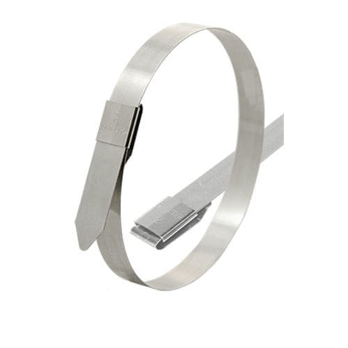 Abrazadera de apriete de acero inoxidable - ZERON® 100 - BAND-IT - dentada / de banda