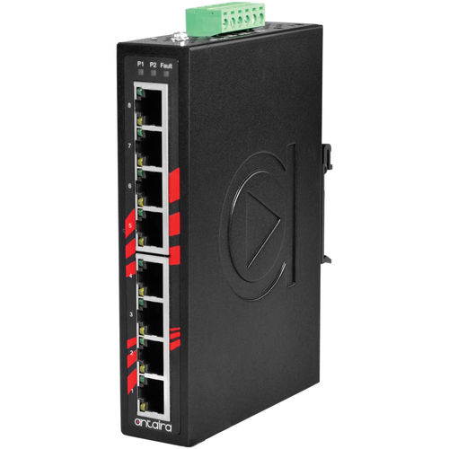 Conmutador Ethernet no administrable - LNX-800A - Antaira Technologies - 8 puertos / en riel DIN / de pared