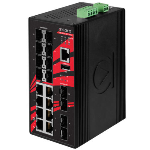 Conmutador Ethernet administrable - LMP-2012G-SFP-T - Antaira Technologies - 20 puertos / de nivel 3 / Gigabit Ethernet