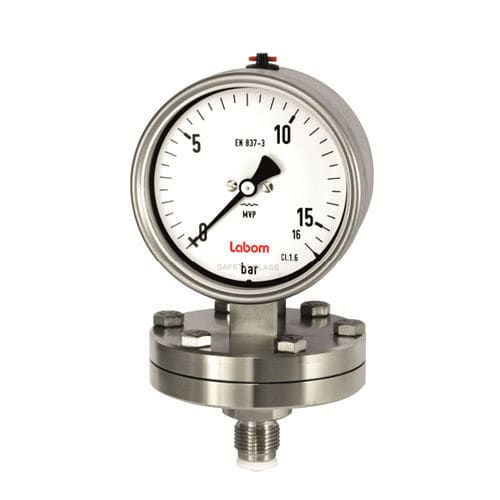 Manómetro analógico - BA2 series - LABOM Mess- und Regeltechnik GmbH - roscado / con brida / de acero inoxidable
