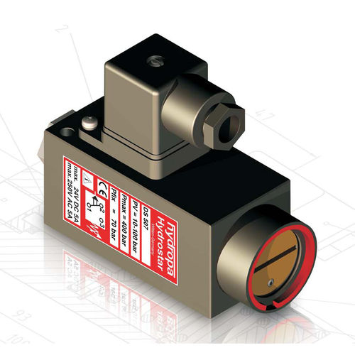 Presostato de pistón - DS-507 / 502 series - Hydropa - para aceite / reglable