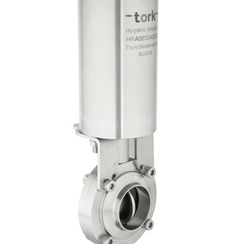 Válvula de mariposa - Hygienic Pneumatic Actuator - SMS-TORK - con control neumático / para alimentos líquidos y bebidas / para aplicaciones higiénicas