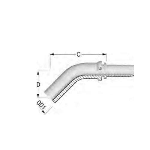 Racor hidráulico - H1252040 - ALFAGOMMA - roscado / codo a 45º / BSP