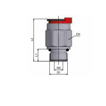 Conector hidráulico - R1A3ZF1305-0404 - ALFAGOMMA - enchufable / de metal / para piezas