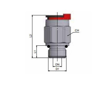 Conector hidráulico - R1A3ZF1525-0414 - ALFAGOMMA - enchufable / de metal / para piezas