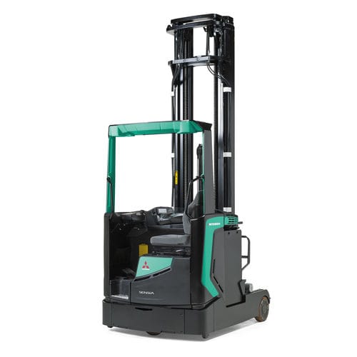 Carretilla retráctil para almacén - RB14-25N2 Series - Mitsubishi Forklift Trucks - eléctrica / con operador sentado de lado / de manipulación