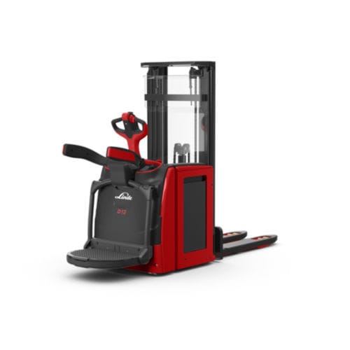 Apiladora eléctrica - D1 AP series - Linde Material Handling - con plataforma para el operador / 24 V / para el transporte de 2 paletas a la vez