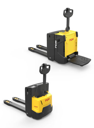 Transpaleta eléctrica - PAL series - TCM Forklifts - con plataforma para el operador / 24 V / de transporte