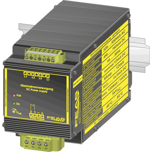 Alimentación eléctrica 3 fases - SNT9012-3 - FEAS GmbH - en riel DIN / AC/DC / DC/DC