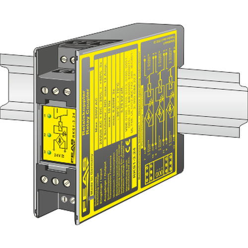 Relé electromecánico en riel DIN - RKS1-3.24 - FEAS GmbH - DC / AC / con indicador LED