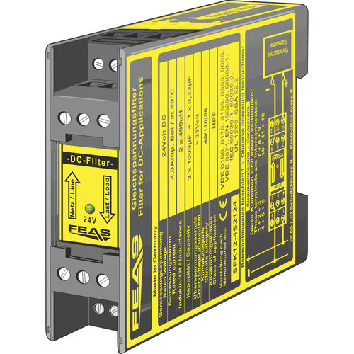 Filtro electrónico para la supresión de interferencias de radio - SFK12-4S2124  - FEAS GmbH - paso banda / pasivo / DC