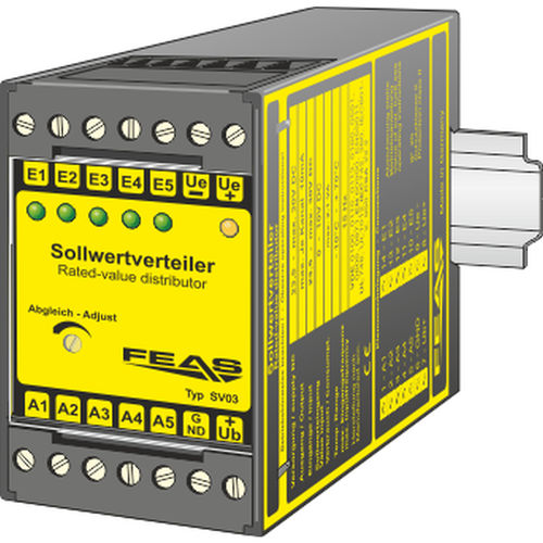 Repartidor con potencia de salida ajustable - SV03 - FEAS GmbH - IP20 / en riel DIN