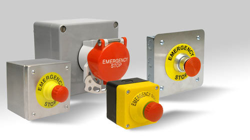 Botón pulsador de seta - EMS series - Craig & Derricott - de parada de emergencia / de acero inoxidable / electromecánico