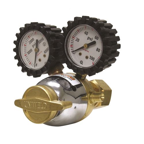Regulador de presión de gas - R series - Uniweld - de diafragma / monoetapa / de latón