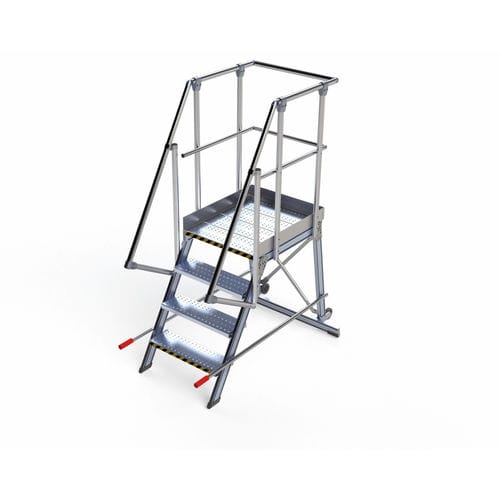 Escalera de tijera sobre ruedas - EEF22599999 - L'Echelle Européenne - de aluminio anodizado