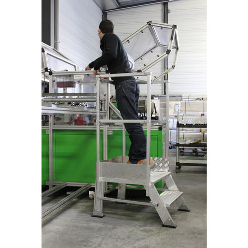 Escalera de tijera estacionaria - EEMPM series - L'Echelle Européenne - de aluminio / 4 peldaños