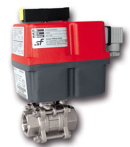 Válvula de bola - A-EAL-BV3G - Schwer Fittings - con mando eléctrico / para gas / roscada