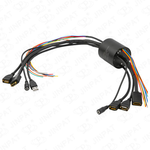 Anillo colector USB - LPT000-0204-0202-07S-HD01-02U2 - JINPAT Electronics Co., Ltd. - HDMI / con centro hueco / de metal