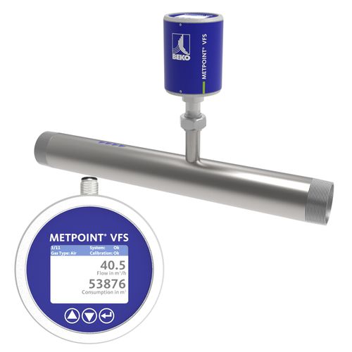 Caudalímetro térmico - METPOINT VFS TM - BEKO TECHNOLOGIES GmbH - volumétrico / para aire comprimido / de acero inoxidable