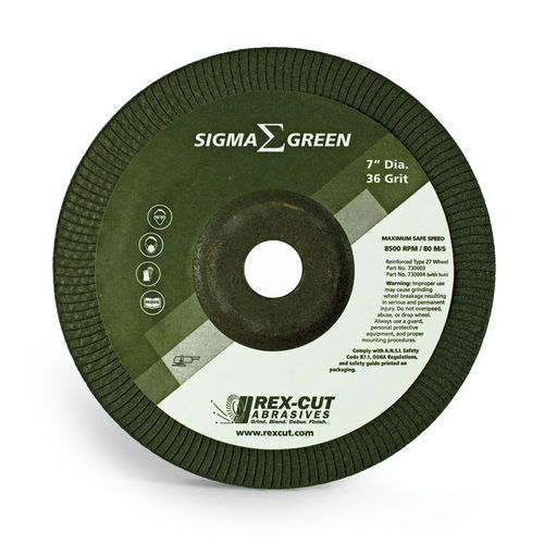 Muela de rectificado - Sigma Green - Rex-Cut Abrasives - de botón / de centro presionadas