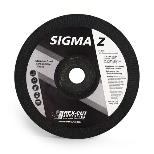 Muela de rectificado - Sigma Z - Rex-Cut Abrasives - de botón / de centro presionadas