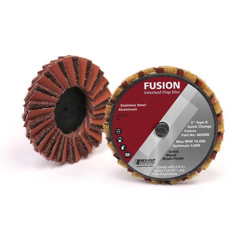 Disco abrasivo de óxido de aluminio - Fusion  - Rex-Cut Abrasives - para acabado / de rectificar / para metal