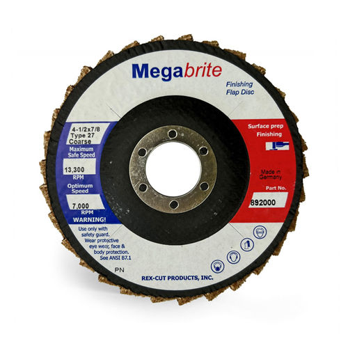 Disco de láminas de acabado - Megabrite Type 27 - Rex-Cut Abrasives - para acero inoxidable / de óxido de aluminio