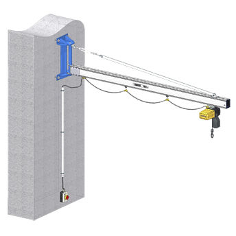 Grúa pluma de aluminio - GISKB - GIS AG - de pared / 180° / de elevación