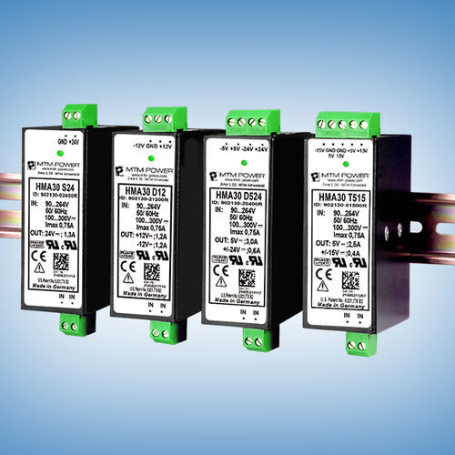 Alimentación eléctrica en riel DIN - HMA30 S3,3 - MTM Power Messtechnik Mellenbach GmbH - AC/DC / de salida simple / CE