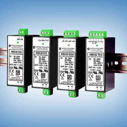 Alimentación eléctrica en riel DIN - HMA30 T512 - MTM Power Messtechnik Mellenbach GmbH - AC/DC / de tres salidas / CE