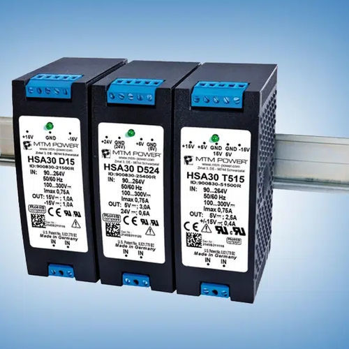 Alimentación eléctrica en riel DIN - HSA30 T512 - MTM Power Messtechnik Mellenbach GmbH - AC/DC / de tres salidas / CE