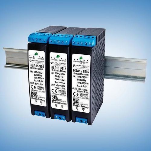 Alimentación eléctrica en riel DIN - HSA15 T515 - MTM Power Messtechnik Mellenbach GmbH - AC/DC / de tres salidas / CE