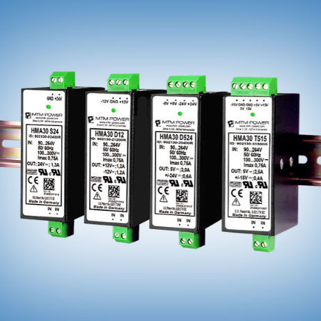 Alimentación eléctrica en riel DIN - HMA30 S48 - MTM Power Messtechnik Mellenbach GmbH - AC/DC / de salida simple / CE