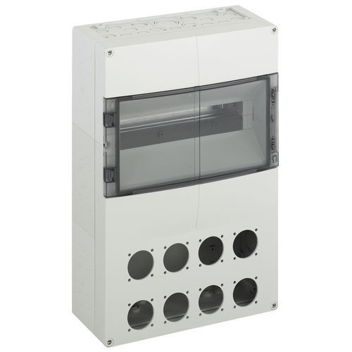 Caja eléctrica para rack para distribución eléctrica - AKi 14-1L  - Spelsberg - montaje vertical / de policarbonato / con toma de corriente