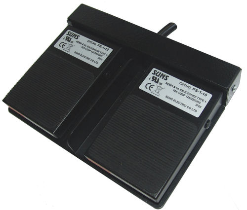 Interruptor de pedal de control - FS-1-15(TWIN) - SUNS - eléctrico / 2 pedales / compacto