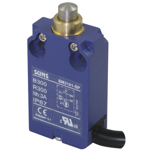 Interruptor de final de carrera pequeño - SM3111/SM3121/SM3131 - SUNS - IP67 / de seguridad / con émbolo