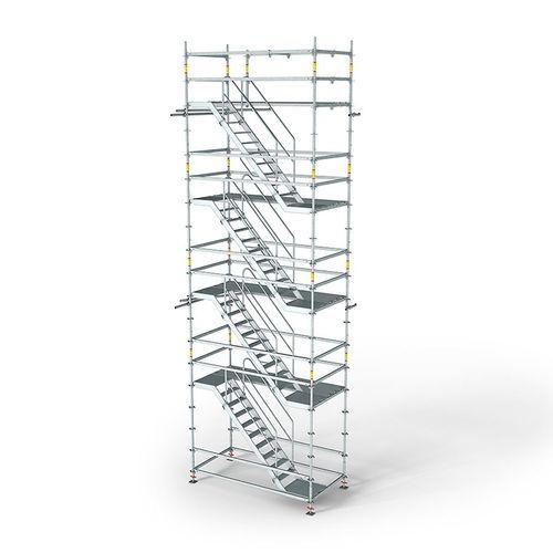 Torre de andamio fijo - PERI UP Flex 75 - PERI - de fachada / modular / con escalera