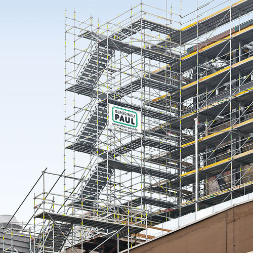 Torre de andamio fijo - PERI UP Flex 100 / 125 - PERI - de fachada / modular / con escalera