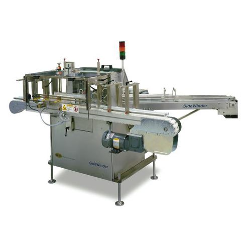 Máquina de etiquetado automática - SideWinder™ - MGS Machine Corporation - para botellas / para aplicación en el lateral del producto / para la industria farmacéutica