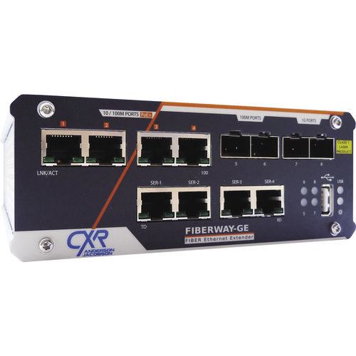 Conmutador Ethernet administrable - FiberWAY-GE - CXR Networks - 8 puertos / 10/100BaseT(X) / 4 puertos de fibra óptica