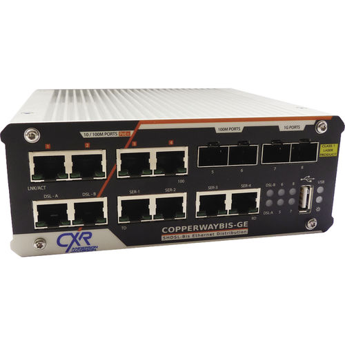 Conmutador Ethernet administrable - CopperWAY-Bis-GE - CXR Networks - 8 puertos / 10/100BaseT(X) / 4 puertos de fibra óptica