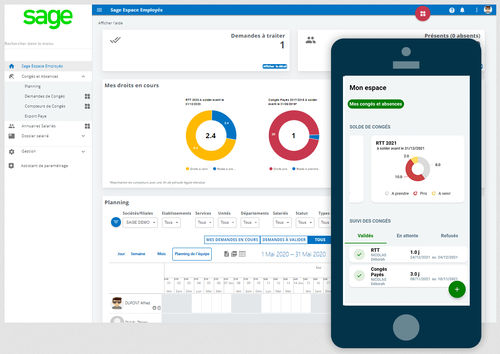 Software de gestión - Sage Espace Employés - Sage bäurer GmbH - de flujo de trabajo / de salarios / de oficina